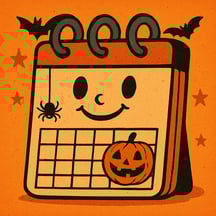Halloween themed on the calendar the calendar is smiling-1