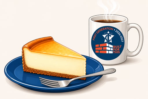 New York Cheesecake on Blue Plate with Steam Mug-1